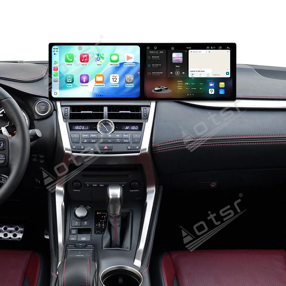 Dual 10.1 Inch Android 15 CarPlay Radio For LEXUS NX 2013-2016 HD Touch Screen Multimedia Player Car GPS Navigati Head Unit Auto