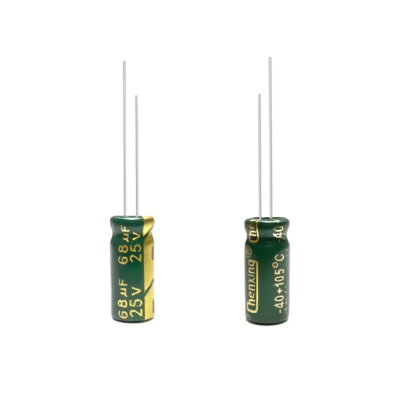 145pcs 25V 68uF Electrolytic Capacitor High Frequency Low ESR Long Life Green Gold 5x11mm for Power Supply