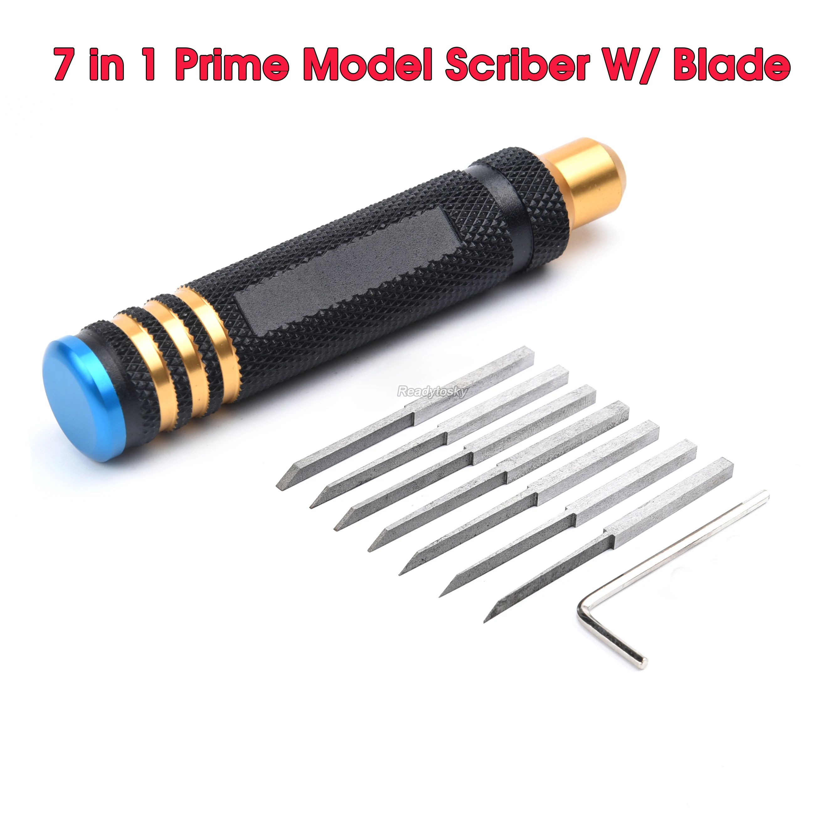 Prime Model Scriber W/ Blade Resin Carved Scribe Line Hobby Cutting Tool Chisel 5 / 7 Blade Tools for RC Car Drone Repair