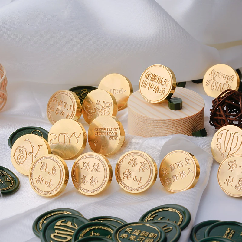 Wax Seal Stamp Wax Stamp kit wax Stamp for Wedding Stamping Copper Head Round Sealing Invitations DIY Envelope Hobby Tool ZT0104