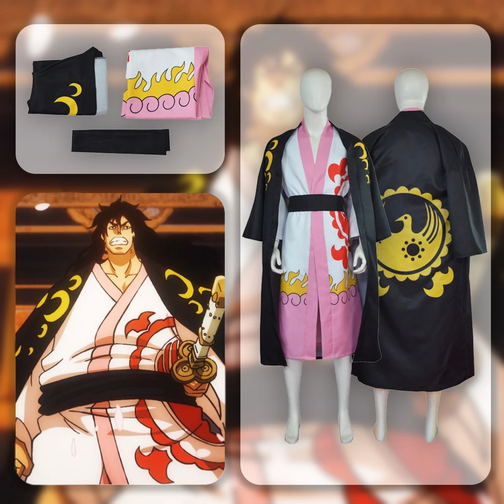 

Anime Piece Cos Momonosuke Cosplay Costume Outfits Fantasy Coat Pants Accessories For Adult Men Roleplay Halloween Carnival Suit