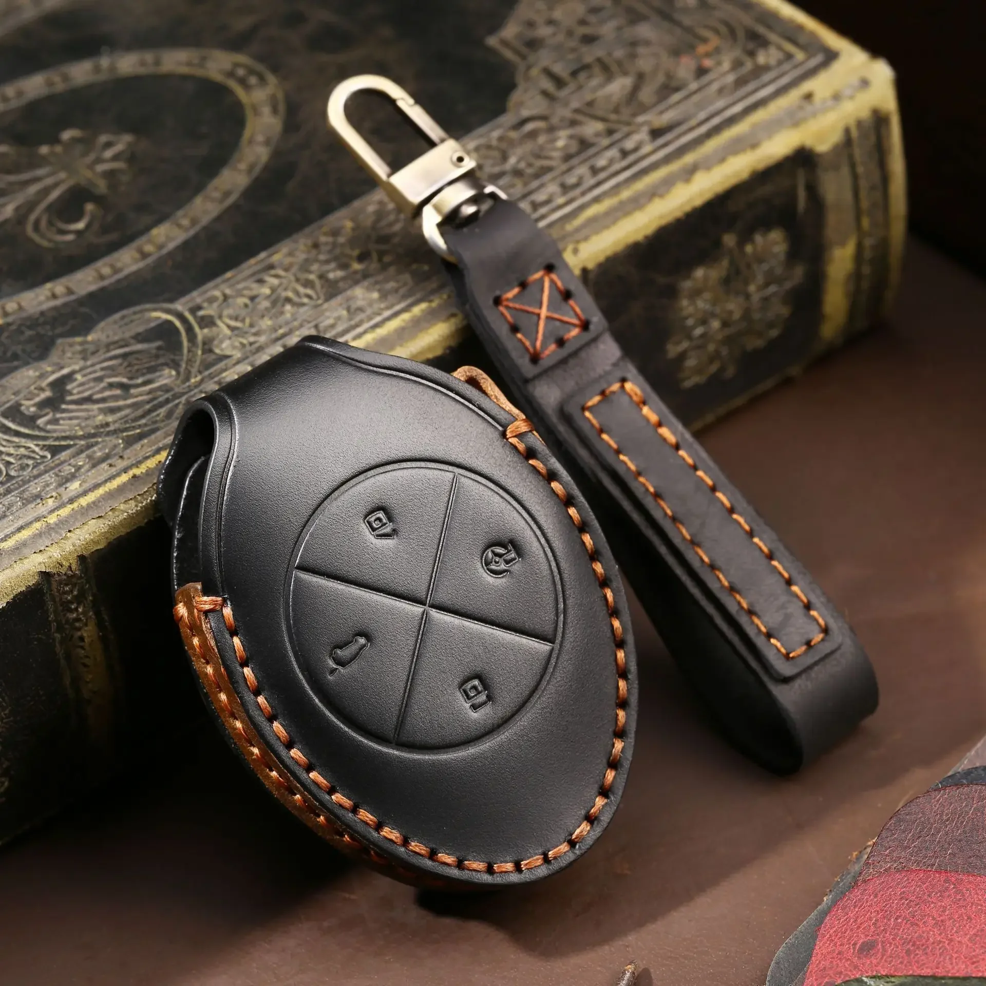 

leather car key cover keychain holder case protector for Xpeng G3 2020 2021 P7 520 XIAOPENG Remote Shell bag Set Accessories