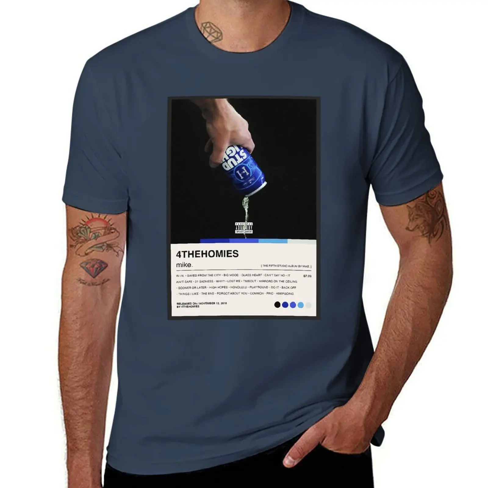 Mike Stud - 4TheHomies T-Shirt Simple Line Art Print Tee