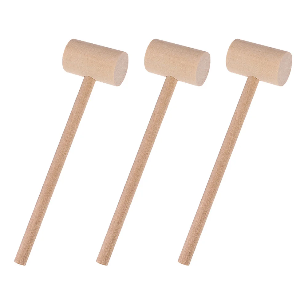 

3 Pcs Wooden Seafood Mallet Dessert Making Hammers Mallets Tool Crab Cake Mini Shellfish Meat Tenderizer Household Biscuits