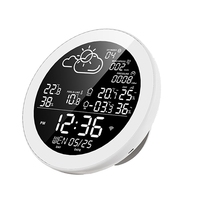 Hot TTKK Tuya Wifi Smart Weather Station With Clock Temperature & Humidity Meter Color Screen Weather Clock Temp Gauge