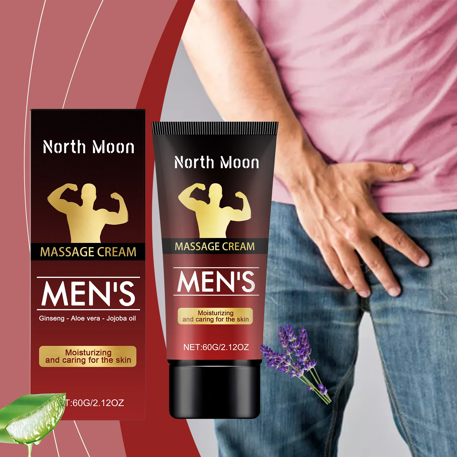 North Moon Men's Body Care ครีม Daily Pampering นวด Body Rejuvenating Lasting ขยาย Men's Care ครีม