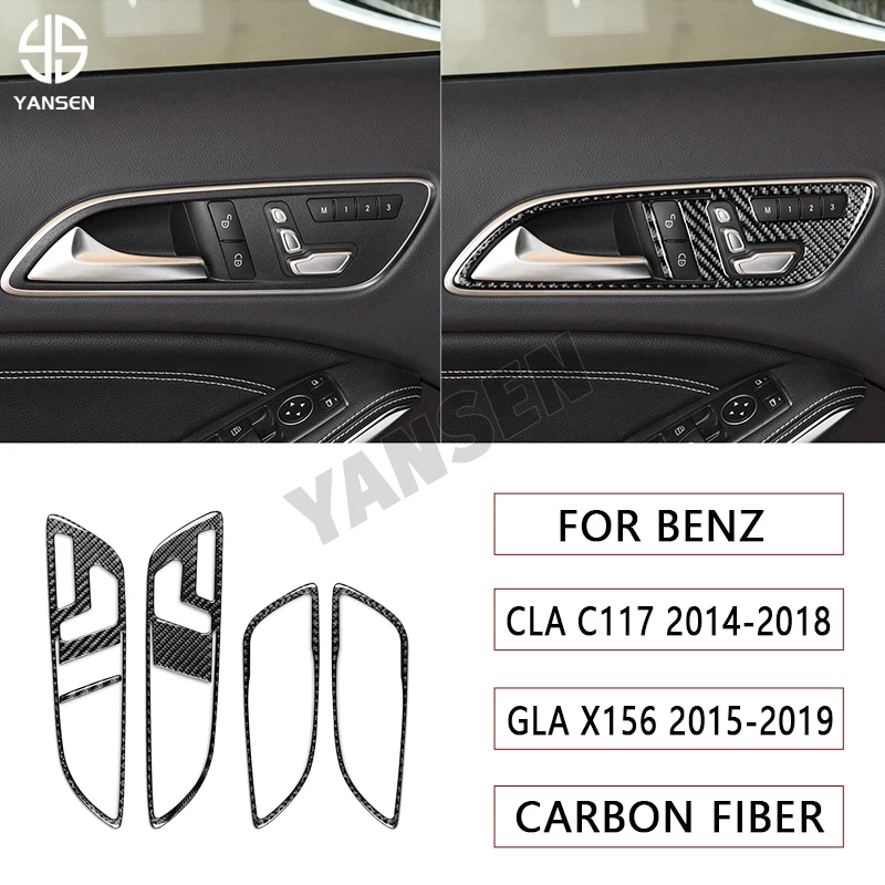 

Car Rear Door Seat Adjustment Panel Cover Carbon Fiber Sticker For Mercedes-Benz CLA C117 2014-2018 GLA X156 2015-2019 A-CLASS W
