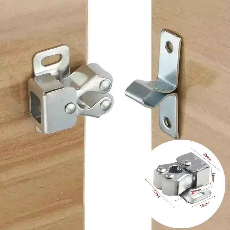 Press The Home Wardrobe Door Buckle Touch The Bead Magnetic Dual Wheel Spring Fixed Lock Buckle Low Foot Cabinet Door Buckle image 3