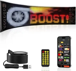 LED Sign Multi Ttask Loop Playback LED Store Sign, Bluetooth App Control Custom Text Pattern Animation Scrolling Programmable