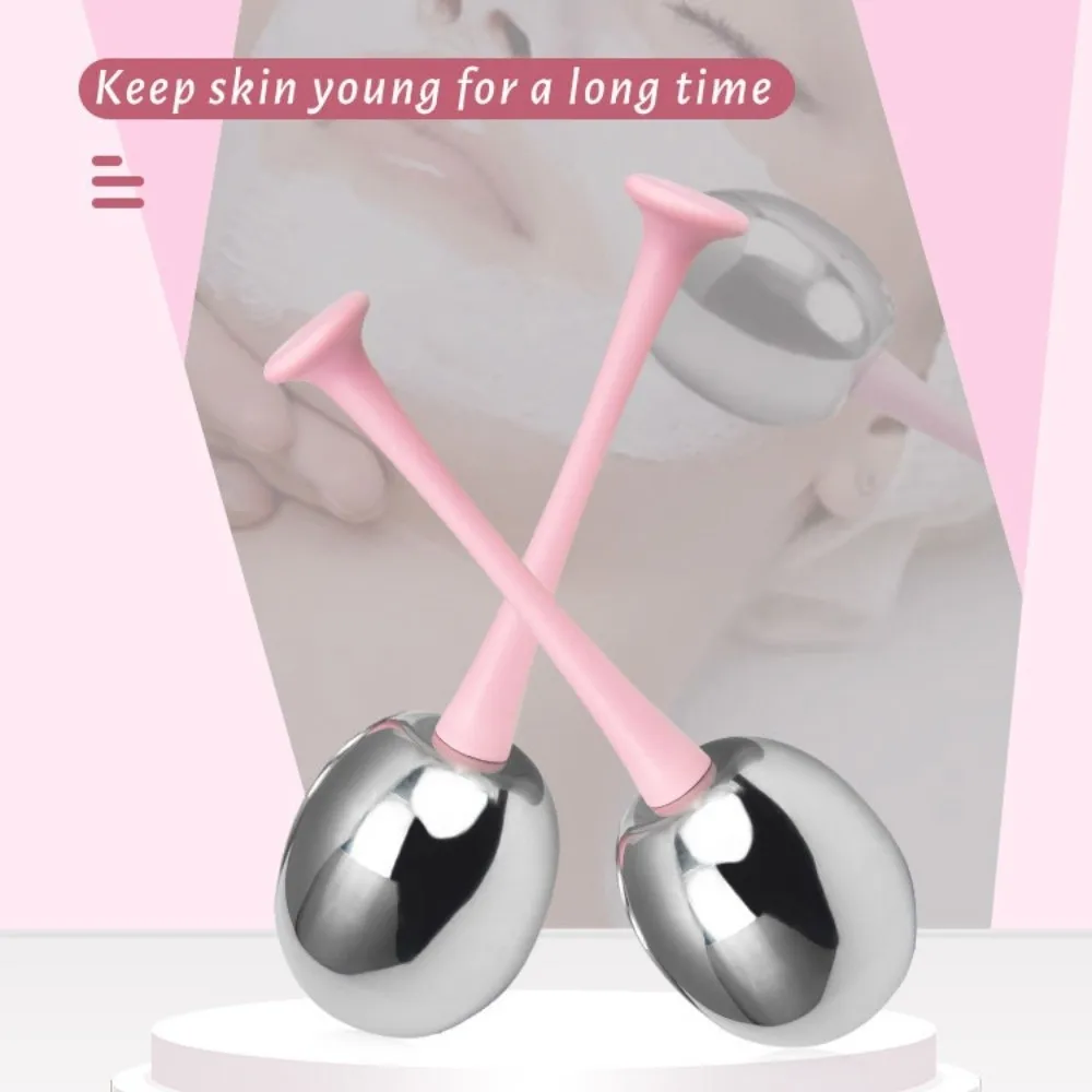 

2pcs/set Narrow Pores Facial Massage Globes Reduce Wrinkles Removing Edema Stainless Steel Eye Massage Soothing The Eyes