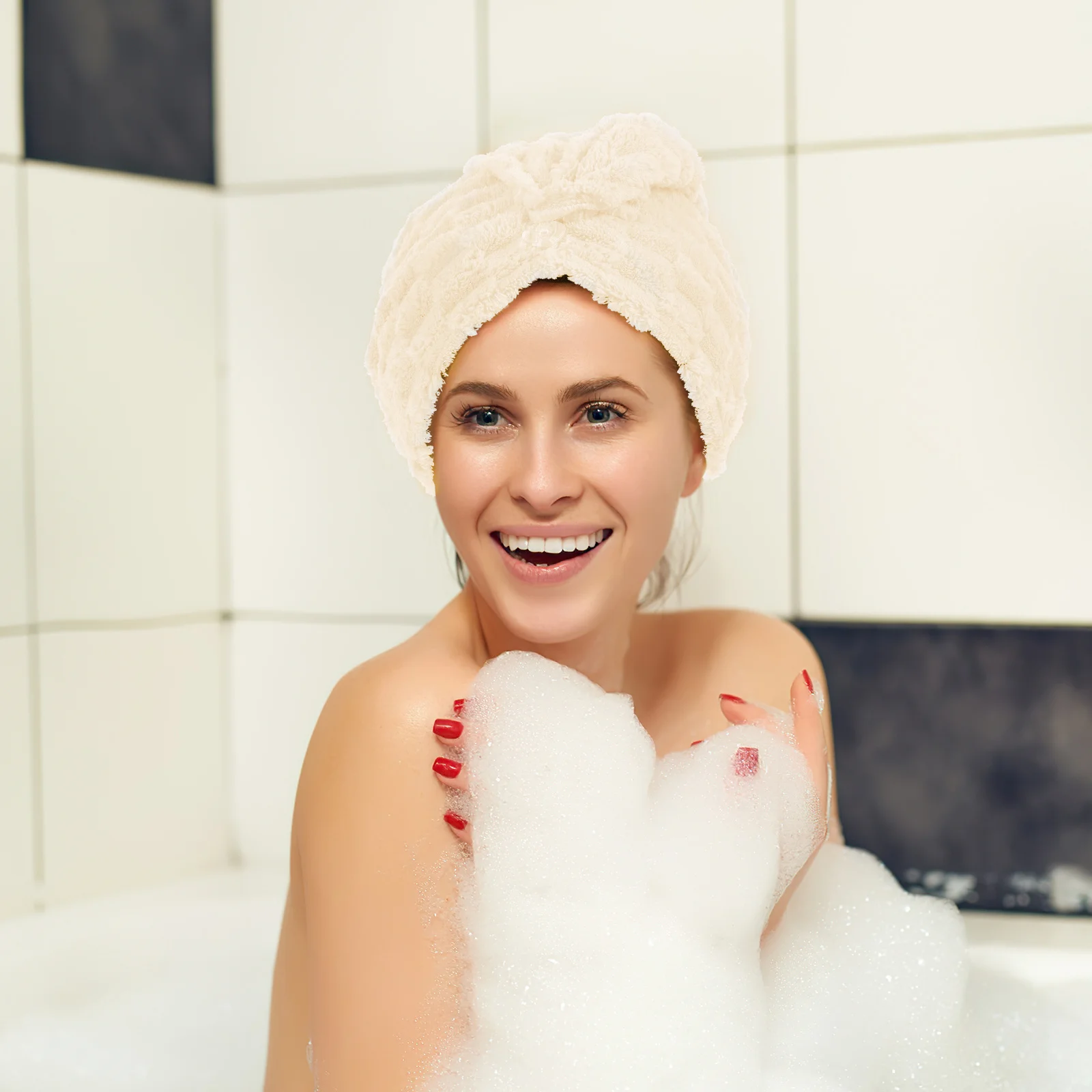 لفافة منشفة الرأس، إكسسوار للشعر سريع الجفاف، تجربة مريحة ولطيفة، وظائف متعددة، روتينات تجميل متعددة الاستخدامات للنساء #6