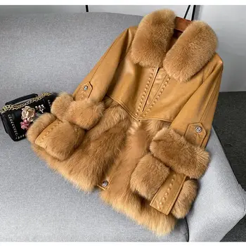 10 best sales Casaco com gola e punhos de pele - №10