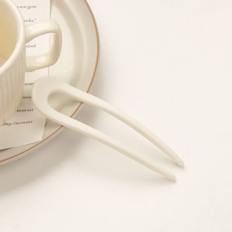 여성용 단색 헤어 스틱, 쉘 클립 핀, 미니멀리스트 U 모양 머리핀, 헤어 번 메이커, 헤드웨어 패션 액세서리