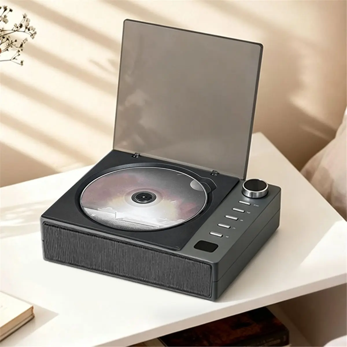 Portable CD Player Wireless Personal Desktop CD Player Speakers Bluetooth Rechargeable Small Compact Retro CD Players