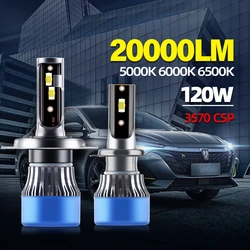 H4 LED H7 Headlight 20000LM CSP Chip LED H1 H11 H8 H9 9005 HB3 9006 HB4 120W 5000K 6000K 6500K Lamp Bulb Turbo Fog Light 12V 24V