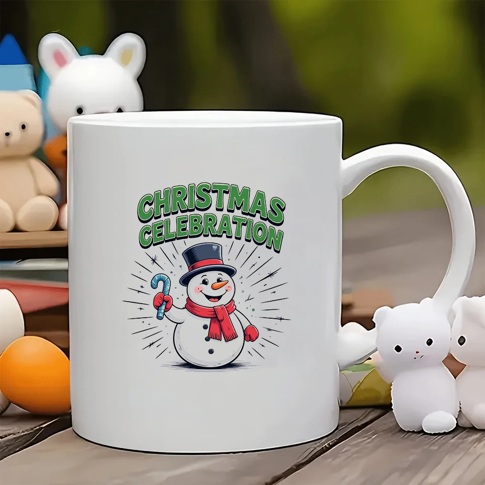 

11oz Mugs + Cartoon Santa Snowman Theme + Kids Cup Christmas Gift Home & Office Creative Coffee Cup