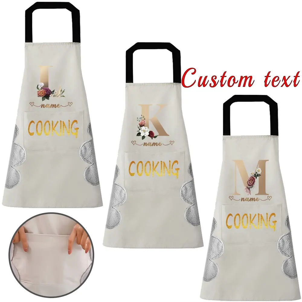 

Personalized Customized Waterproof and Oil-proof Apron for Household Kitchen, Kitchen Apron with Pocket, Cooking Apron.