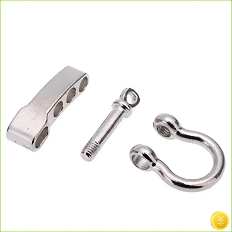 10 Sets Metal Bow Shackle,Alloy Umbrella Rope Buckle, Adjustable D Buckle Umbrella Rope Bracelet Buckle