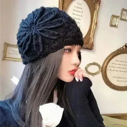 Autumn and Winter Hats, Fashion Korean Style Rabbit Hair Wool Hats, Middle-aged Mothers, Plush and Thickened Ear Protection