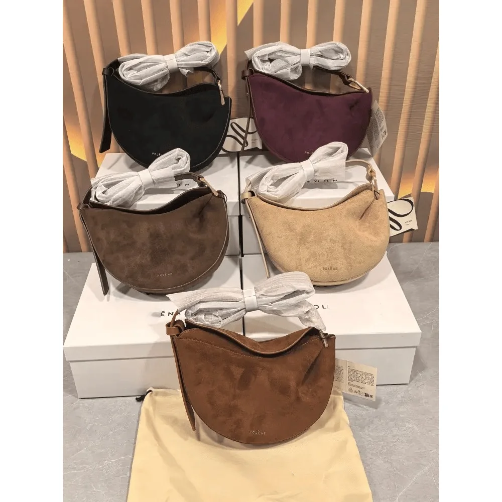 

2025 New Design Velvet Pea Bag Plush Shoulder Crossbody Bag Texture Versatile Dumpling Bag Large Capacity Crescent Bag