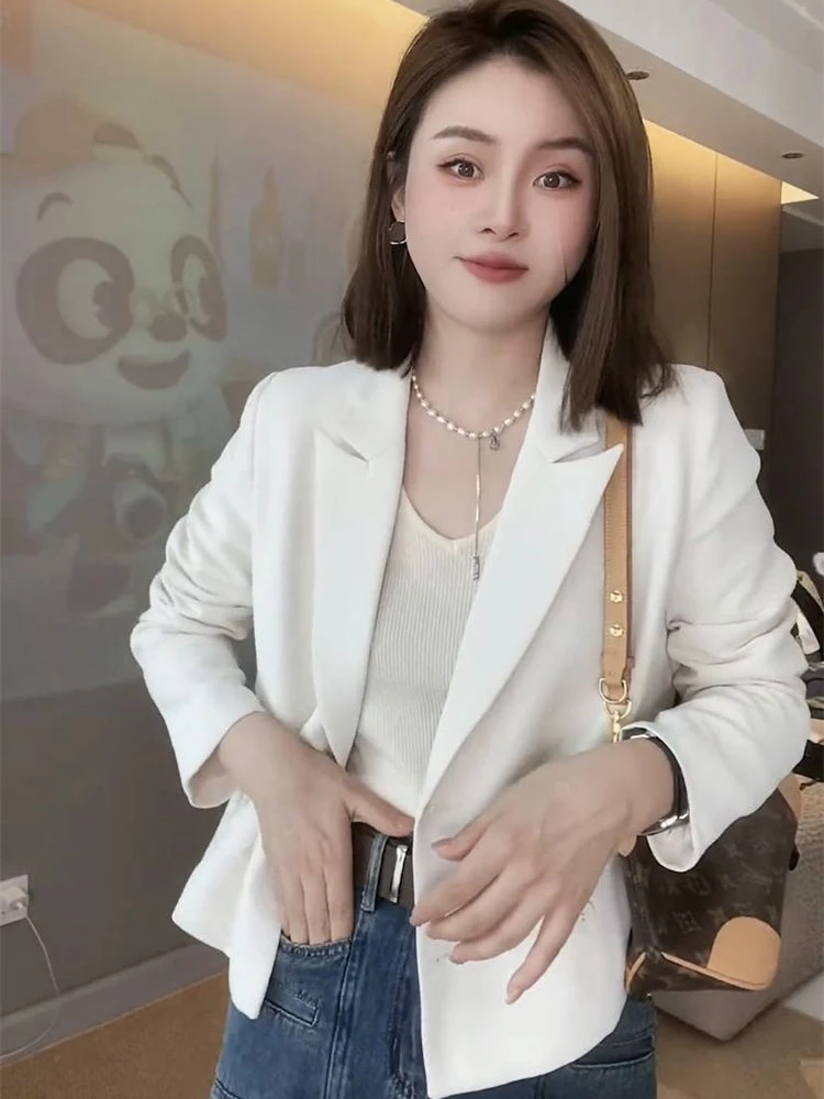 Blazers Women Spring Solid Irregular Fashion Notched Office Lady Elegant Casual Korean Style Casual Outwear High Street Clothing