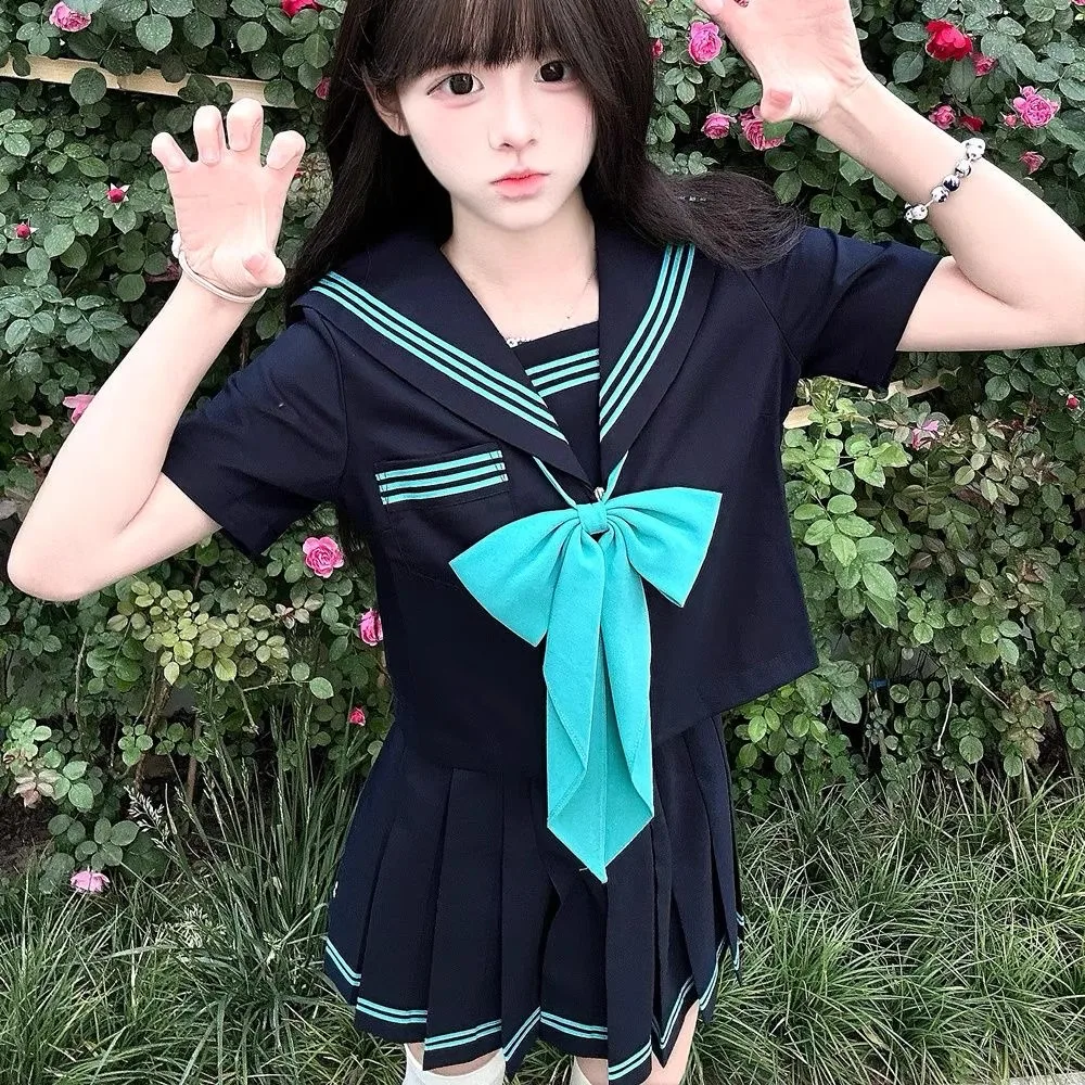 Studente giapponese Cos Jk Uniforme Set Vestito da marinaio Abbigliamento scolastico Jk Uniforme da marinaio Fuku Ragazze delle scuole superiori delle donne coreane Seifuku
