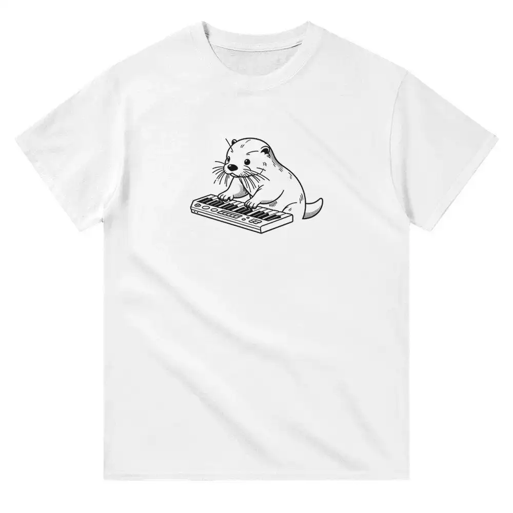 Camiseta con teclado Maestro de nutria, divertida S para él y ella, amante de los animales