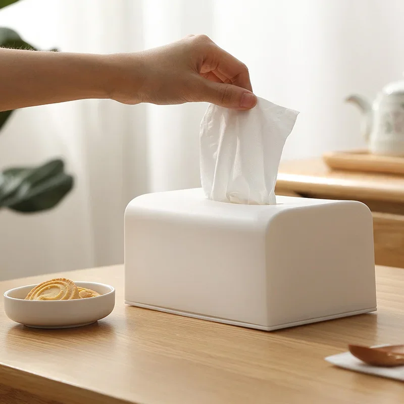 Tissue Box Cover Toilet Paper Box Solid Napkin Holder Case Simple Stylish Tissue Paper Dispenser Home CarOrganizer