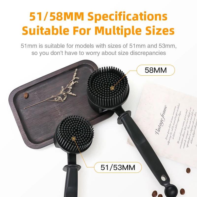 Sikat mesin kopi 51MM 58MM, alat pembersih kepala Groud silikon dapat dilepas cocok untuk Delonghi Breville Gaggia aksesoris Espresso