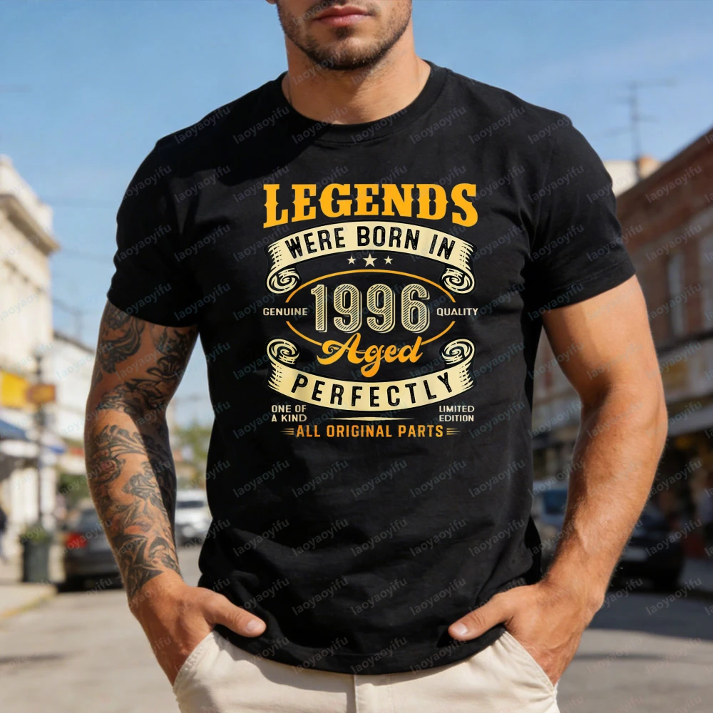 Legends Were Born in 1996 Aged Perfectly Summer Men T-Shirt Vintage Style Birthday Gift for Him Wear for Men Outfit Gift for Dad