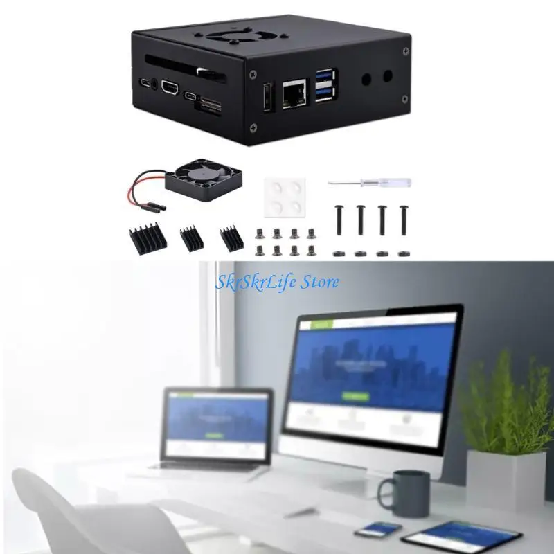 

E65E прочный для металлического корпуса OrangePi 5/5B с вентиляционными и алюминиевыми тепловыми распределителями