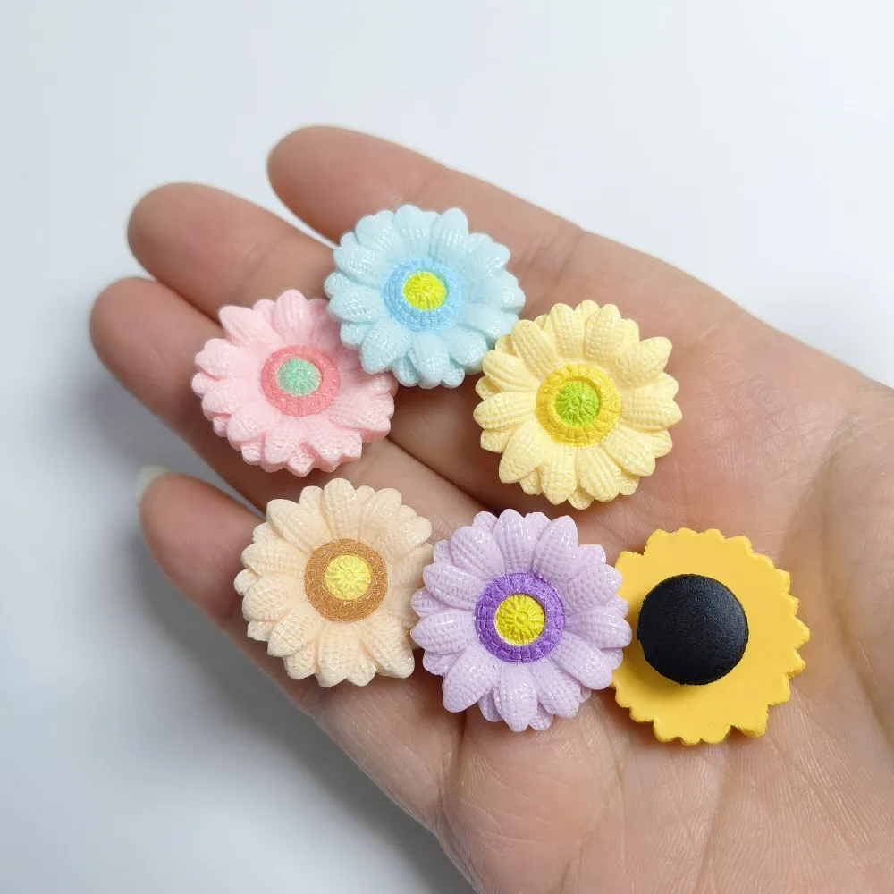 3D Gerbera Daisy Flower Shoe Charms Cute Cartoon Resin Accessories for Kids Adults Clog Sandal Bracelet Decoration DIY Gift