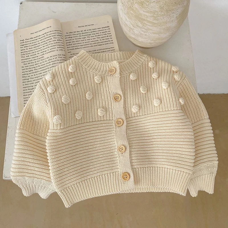 Newborn Baby Boys Girls Cardigan Coat Infant Baby Girls Long Sleeves Cardigan Coat Toddler Baby Girls Boys Spring Autumn Coat