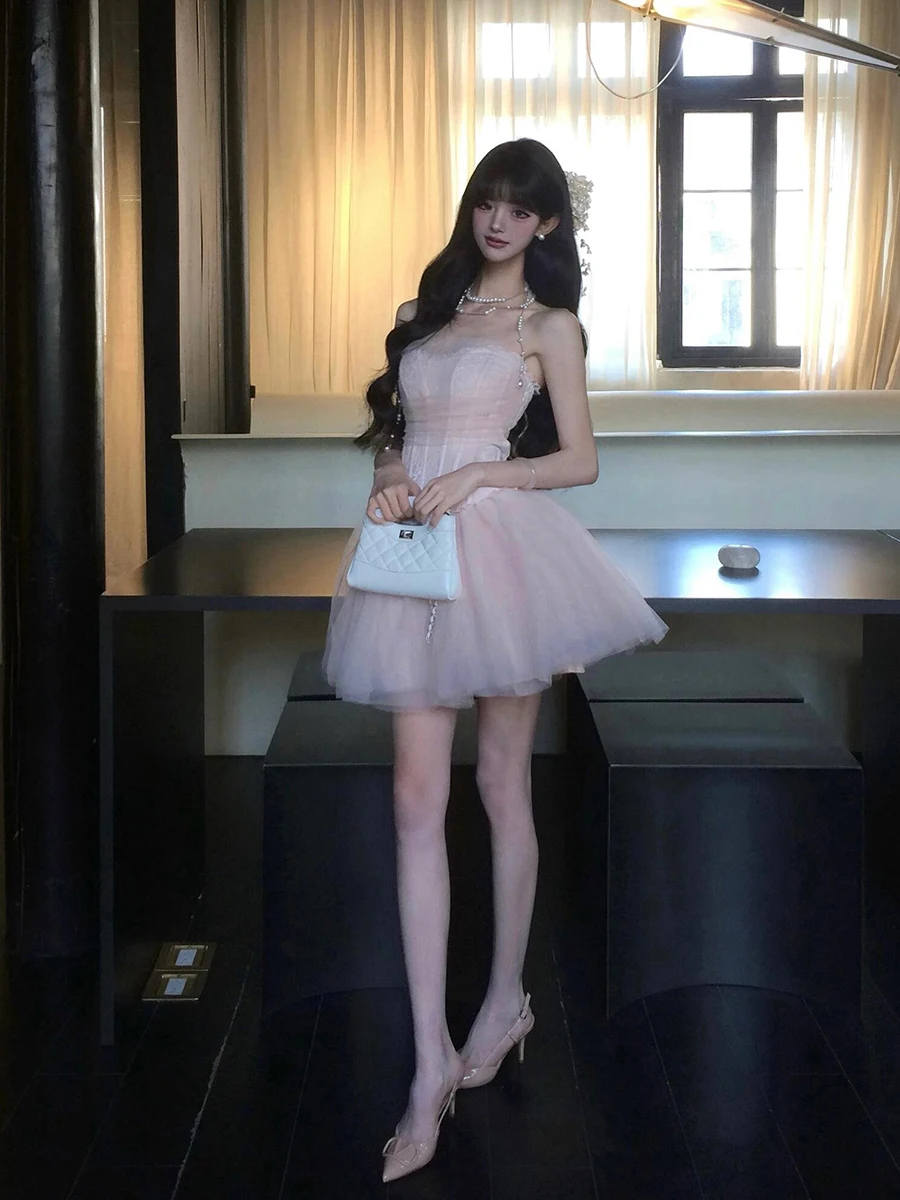 REDDACHiC Stitch Bloemen Kant Tube Top Rok Vrouwen Set Corset Tule Puffy Tutu Rok Fairycore Party Prom Cosplay Kostuum