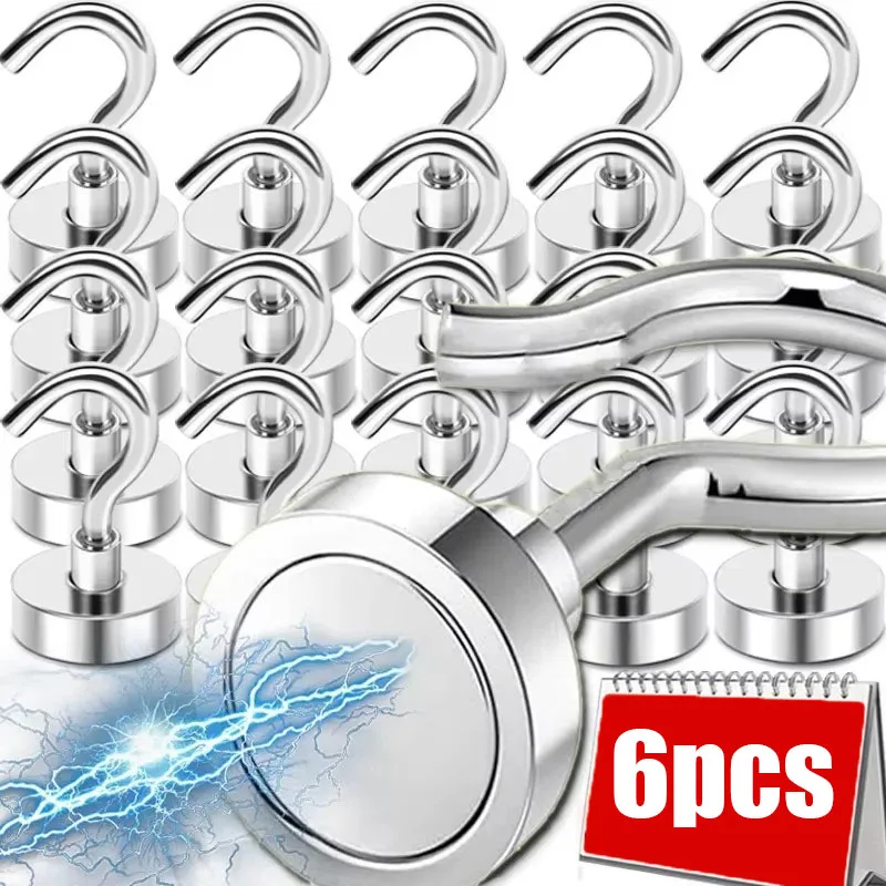 

1/2/4/6 шт. магнитные металлические крючки, многофункциональная настенная магнитная стойка для кухни, ванной комнаты, прочный сверхмощный крючок для домашнего хранения