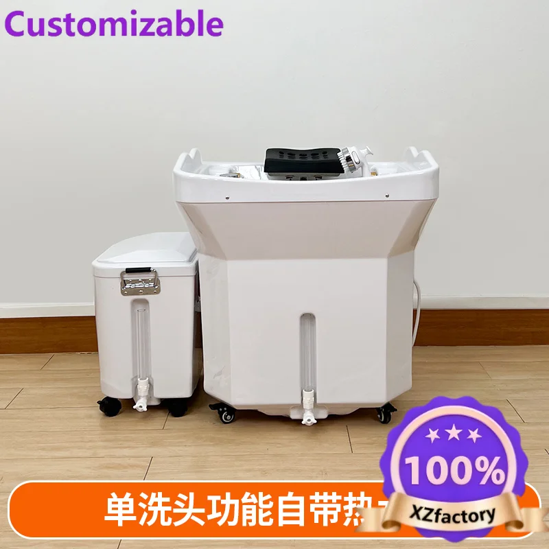 Factory Direct 2026 Top RatedNo water connection, movable hair treatment shampoo basin, water storage, heating hair treatment sh