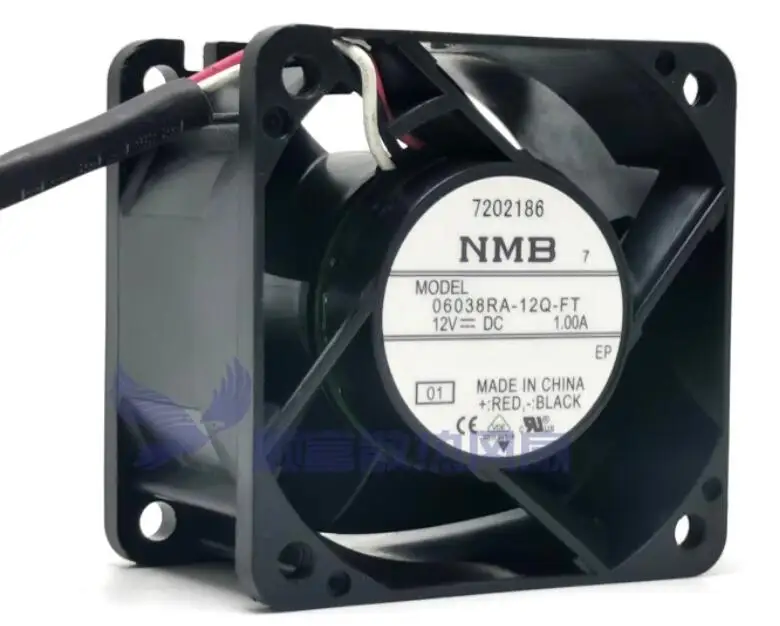 NMB 06038RA-12Q-FT DC 12V 1.00A 60x60x38mm 3-Wire Server Cooling Fan