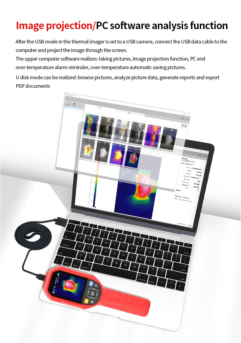 UNI-T UTi260B Handheld Infrared Thermal Imager With Thermal Camera Lens Resolution 256 x 192 (Including Battery) With IP65