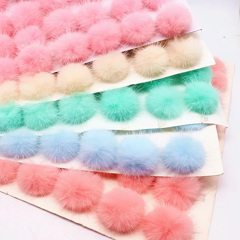 Mink Fur Pompoms Balls 25mm 30mm 40mm Flutty Real Fur Pompones Diy Pom pom Diy Ring Keychain Hats Crafts Accessories Materials