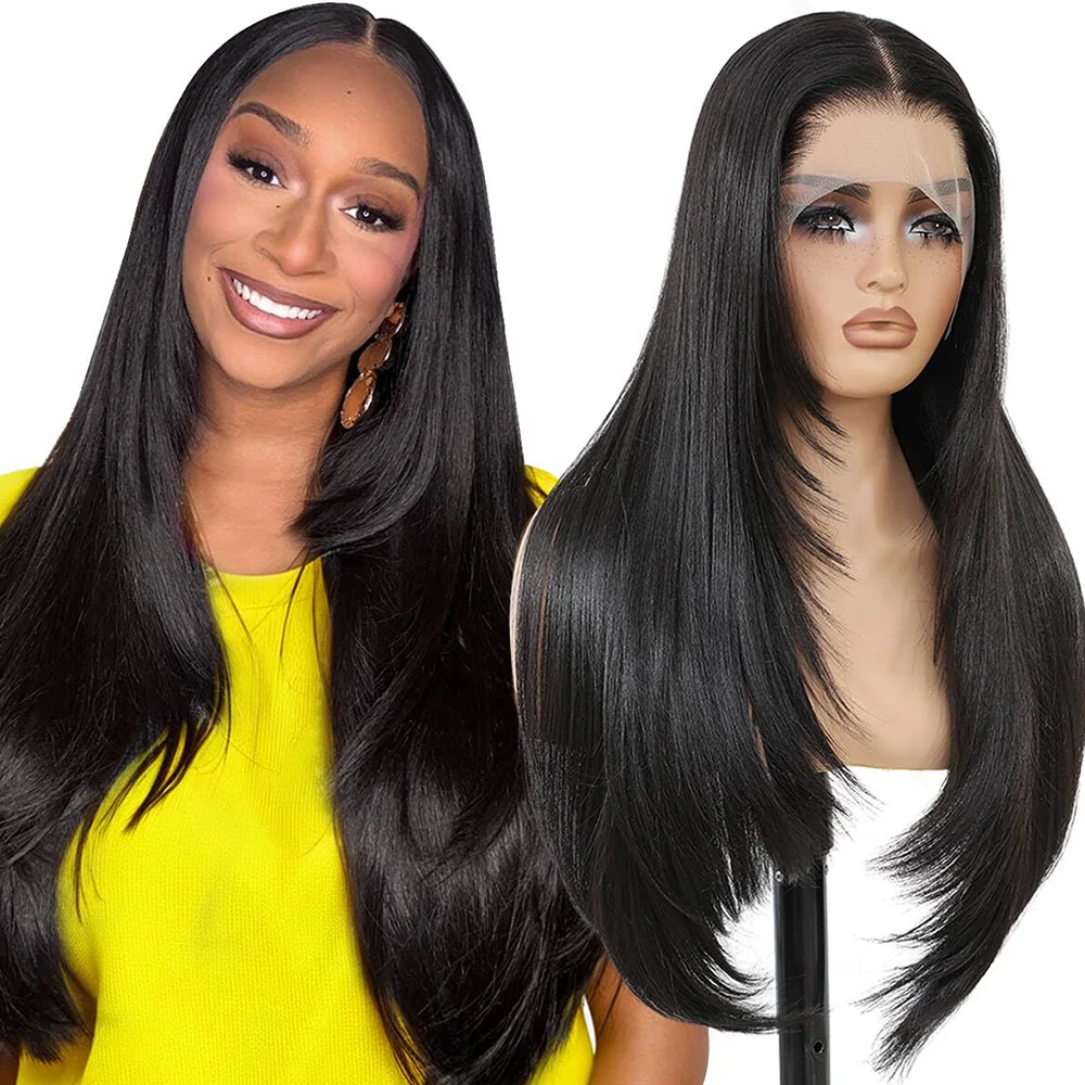 

Прямой парик с кружевной передней частью 13x6, прозрачные HD-парики с кружевной передней частью 13x4 для женщин, парики из натуральных волос 7x6 без клея, 30-40 дюймов