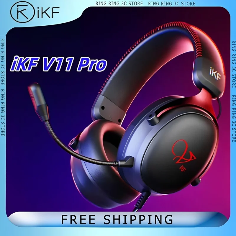 IKF V11 Pro 4Mode Wireless Headphone AI Call Noise Reduction Long Battery Life C-Media 7.1 Surround Sound Customized Earphones