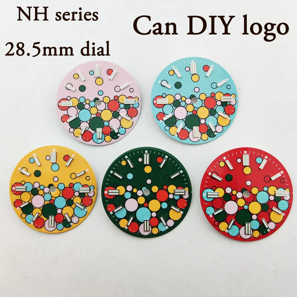 NH series 35 dial 28.5mm Men's watch dial steel Color bubble dial suitable for NH series 34/35/36 Movement replacement parts