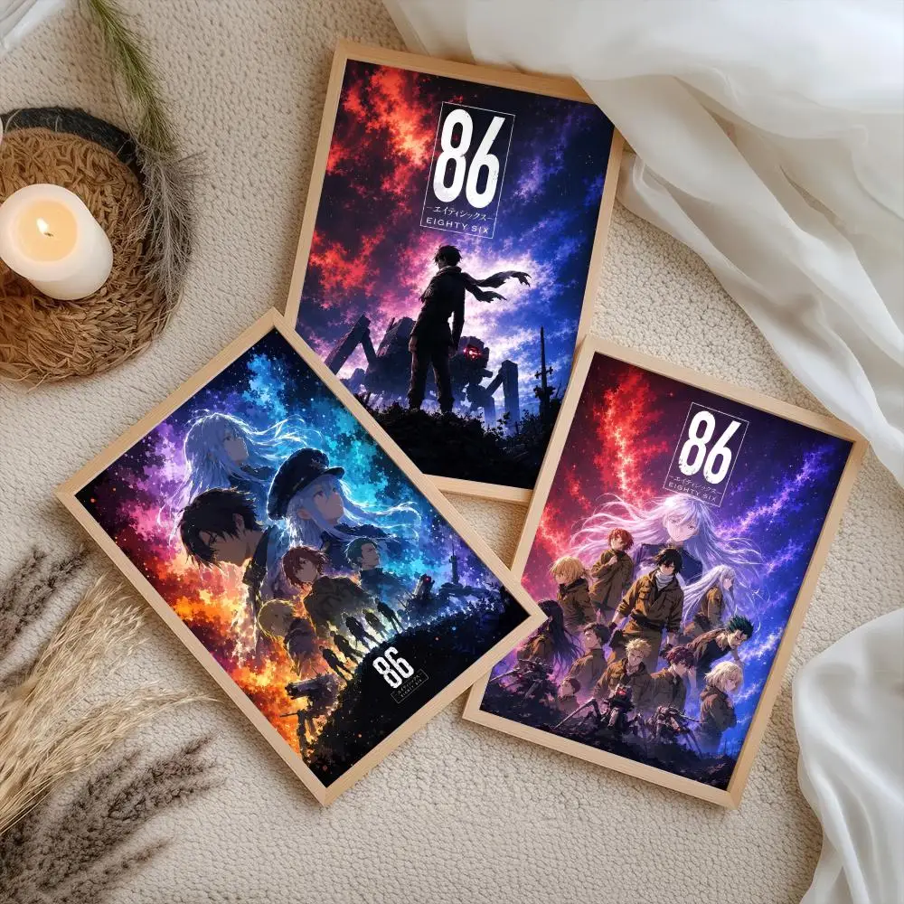 86 E-Eighty Six Anime Poster HD Wall Stickers Mural Self-Adhesive Decals Home Decor Bedroom & Living Room Gift Idea
