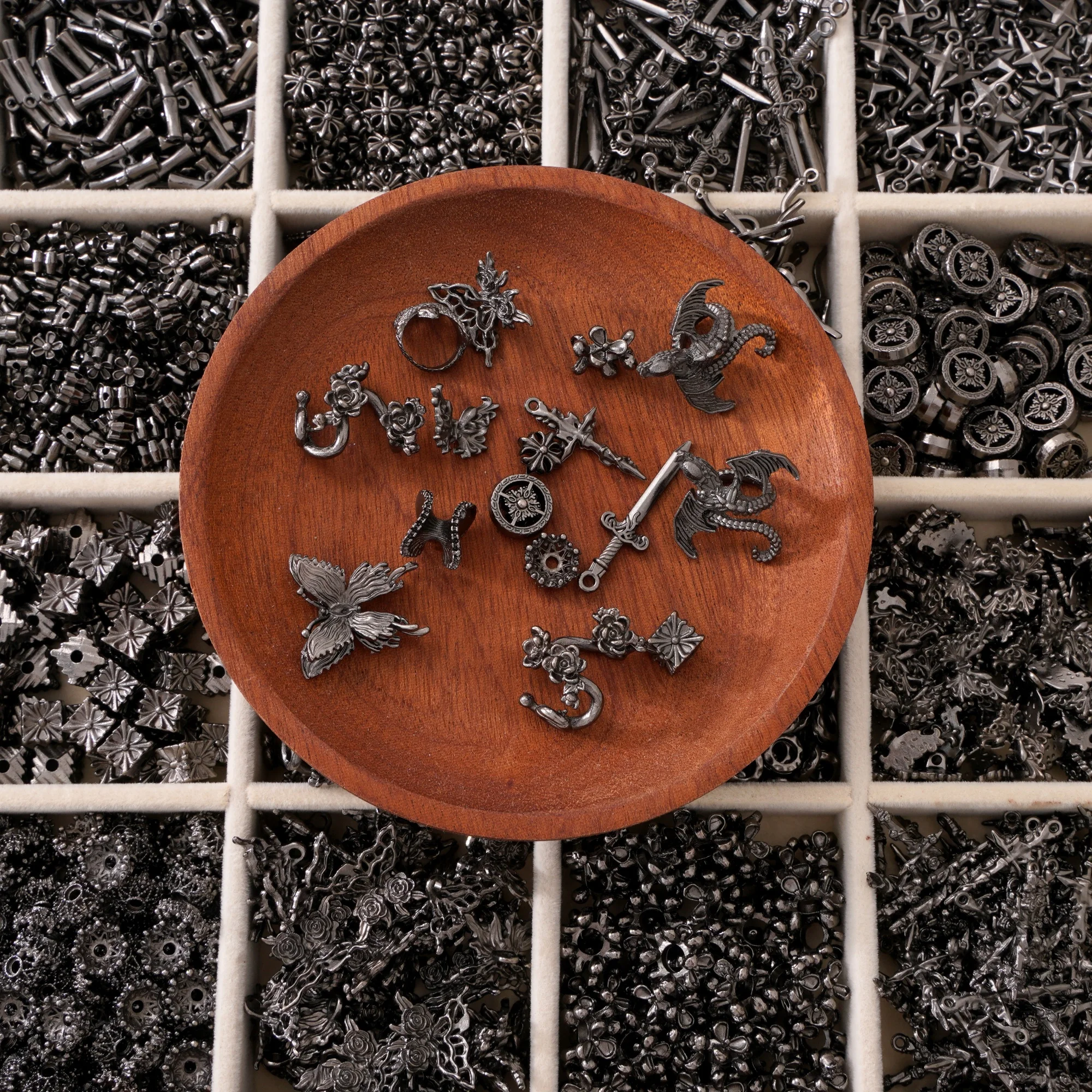 3-100pcs Gunmetal Black Alloy Spacer Beads Assorted Styles Metal Charm Beads For DIY Jewelry Bracelets Earrings Necklace Making