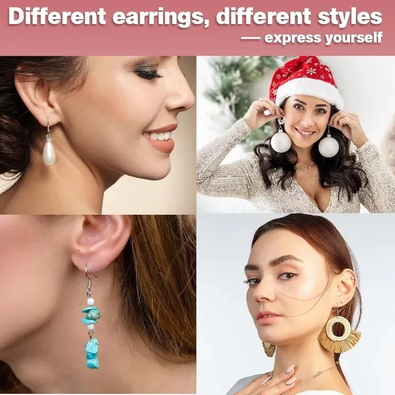 925 خطاف القرط الفضي لصنع المجوهرات 300 قطعة Findings بها بنفسك هيبوالرجينيك الذهب القرط النتائج مع حلقات الانتقال القرط ظهورهم عدة #5