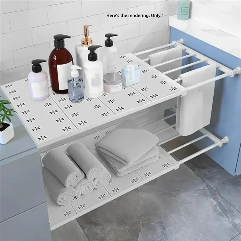 

Adjustable Storage Rack Telescopic Wardrobe Shelf Storage Rack DIY Partition Cabinet Tools