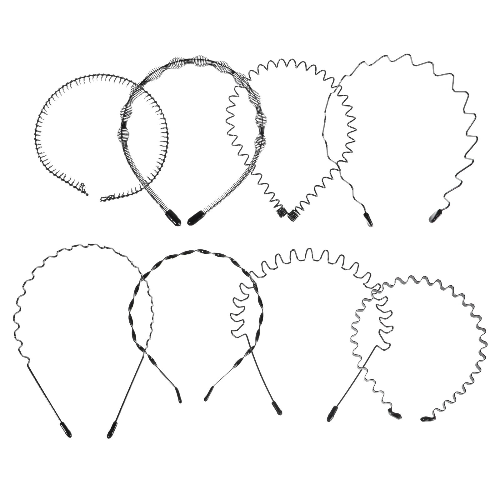 

8 Pcs Set Men's Headband Miss Hair Ribbons Metal Extra Wide Headbands for Women Fashion