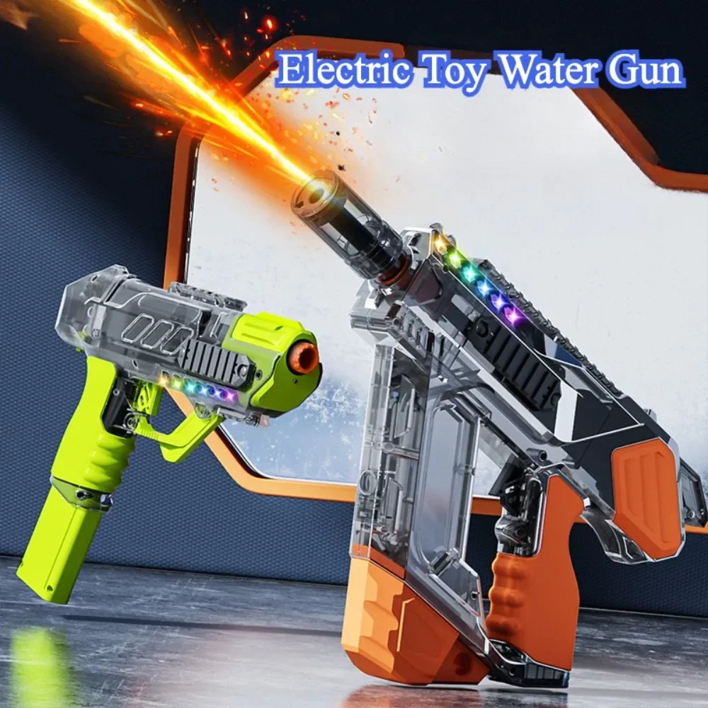 Elektrisch waterpistool met zwaailichten Hoge snelheid koppeling Kamerwaterpistool Zomerwaterspeelgoed Zomer buitenstrandspellen