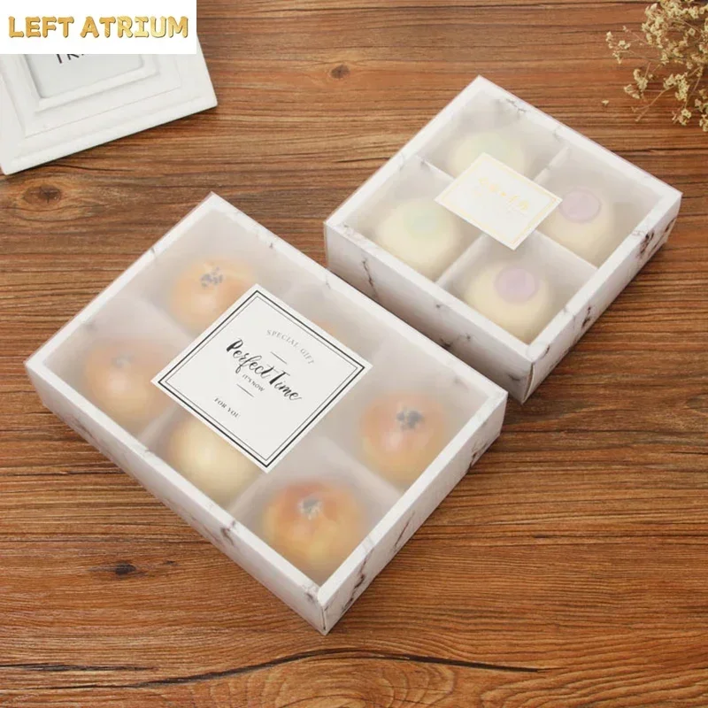 10pcs-4-6-cupcakes-marbling-drawer-cake-box-with-matte-cover-party-cookies-dessert-baking-wrapping-box-kraft-paper-packing-gift