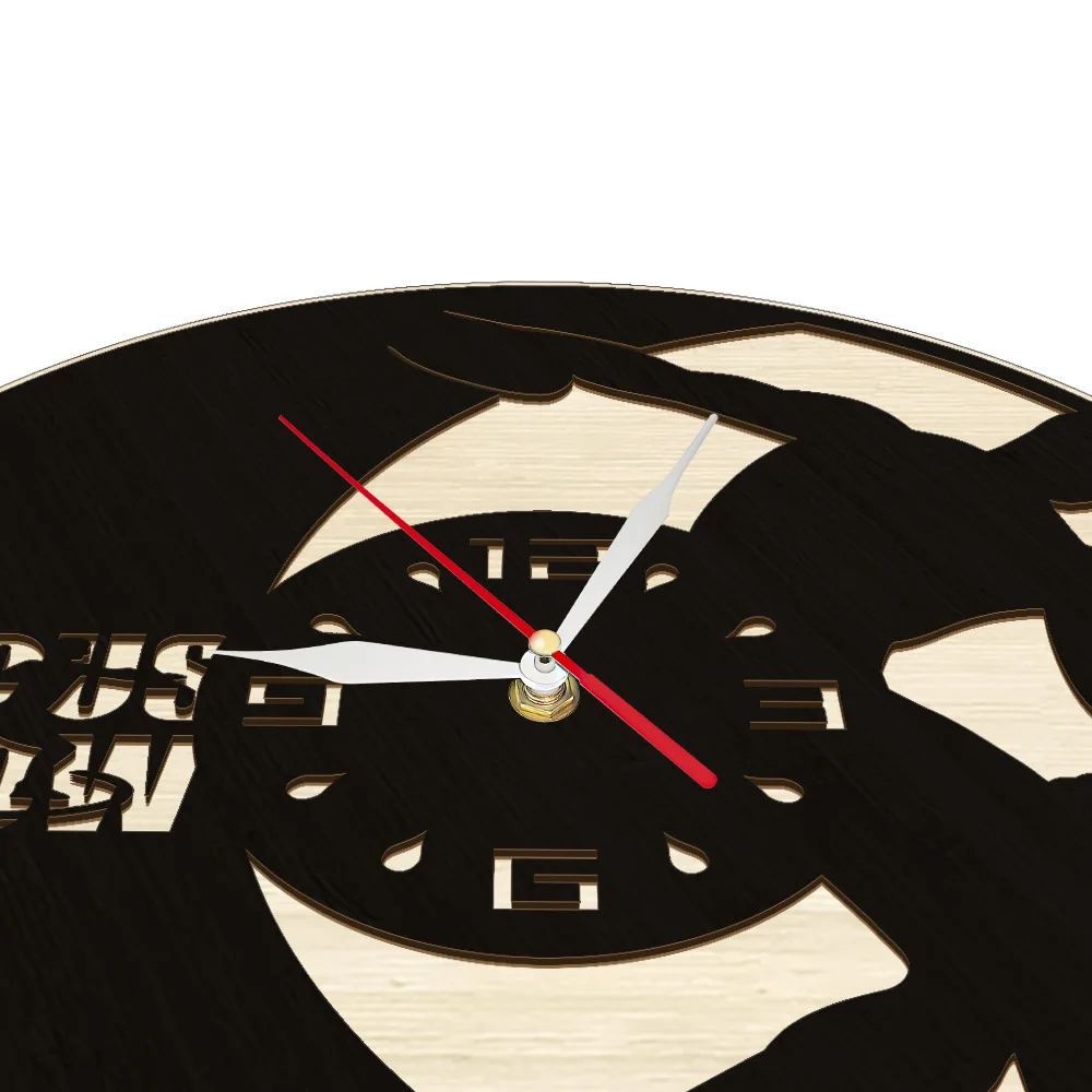 ديسكوس رمي الخشب المنحوت ساعة حائط ملعب ديكور لغرفة الرياضة التدريب ممارسة Slient ساعة حائط Discobolus هدية